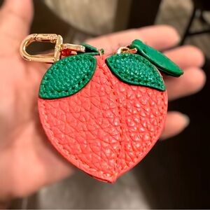 Red Pink and Green Peach Shaped Coin Case